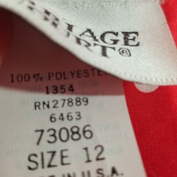 Vintage 80s Red Short Sleeve Polka Dot Blouse - Picture 3 of 6